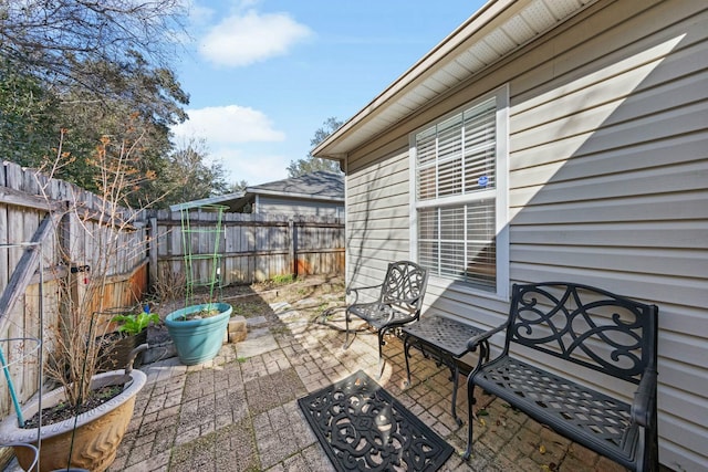 view of patio / terrace featuring a fenced backyard