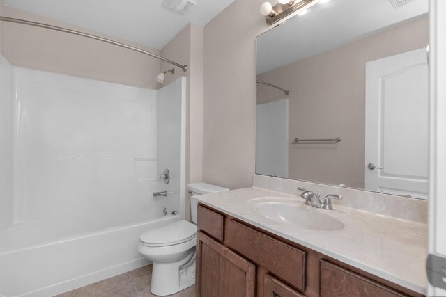 178 E Iron Horse Dr, Crestview, FL 32539 - full bathroom featuring tile patterned flooring, toilet, vanity, visible vents, and shower / bathing tub combination