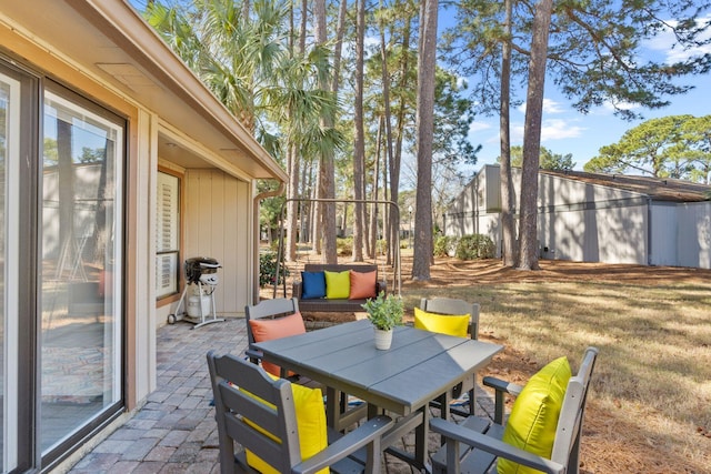 view of patio featuring grilling area