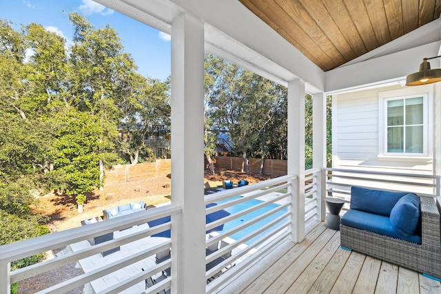 wooden terrace with fence