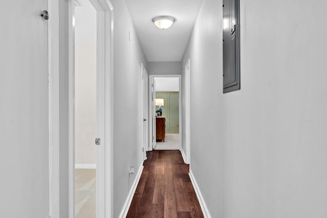 5241 Bob Sikes Rd, Defuniak Springs, FL 32435 - hallway with dark wood finished floors and baseboards