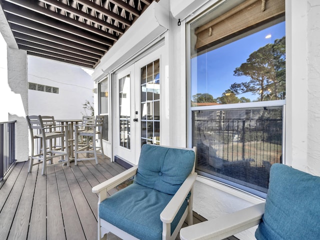 balcony with french doors