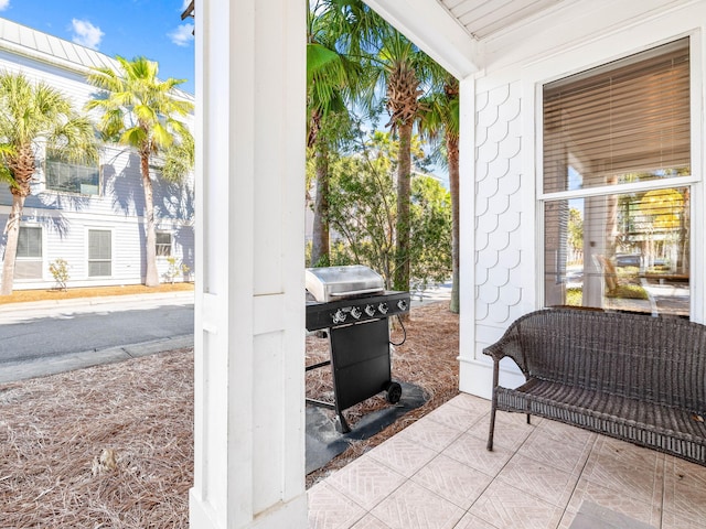 view of patio / terrace featuring a grill