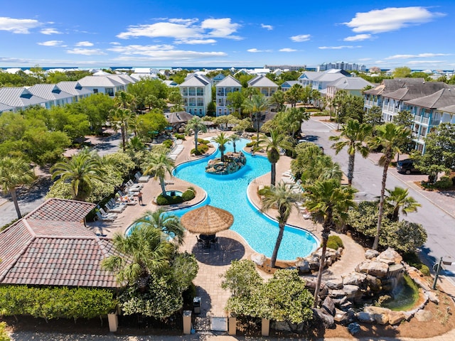 drone / aerial view featuring a residential view