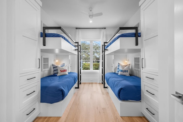 bedroom featuring light wood-type flooring