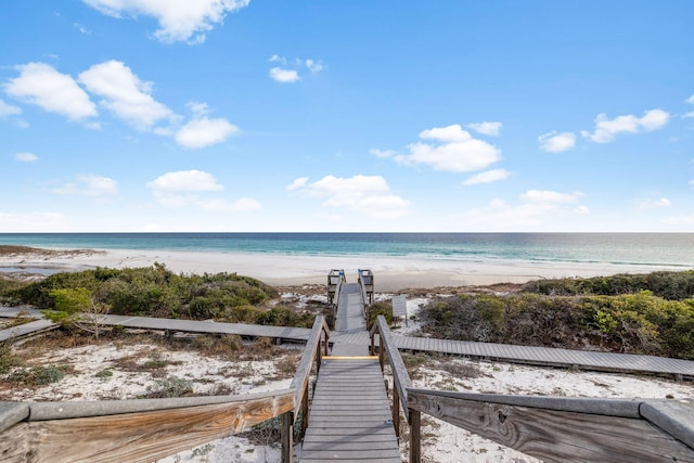 water view featuring a beach view