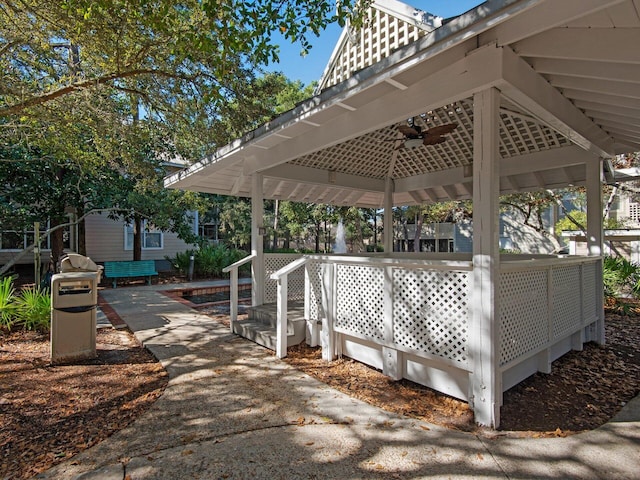 exterior space with a gazebo