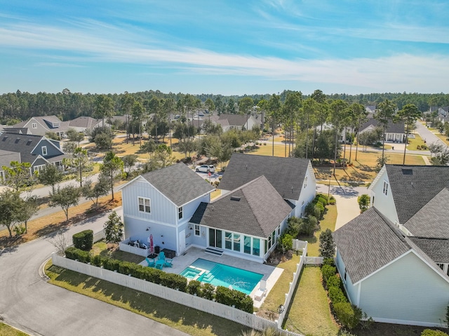 aerial view with a residential view