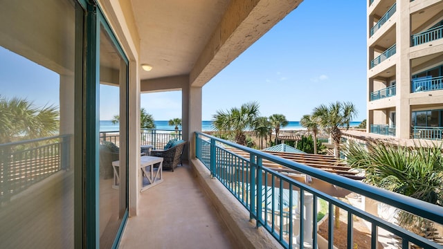 balcony with a water view