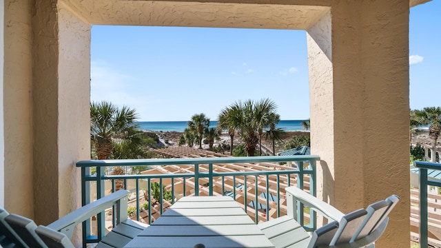 balcony with a water view