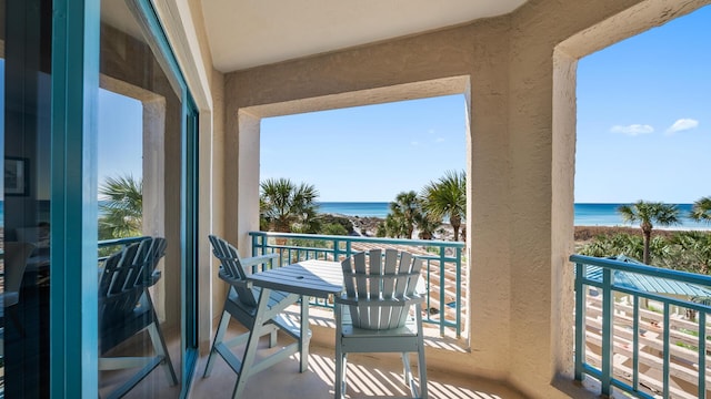 balcony with a water view