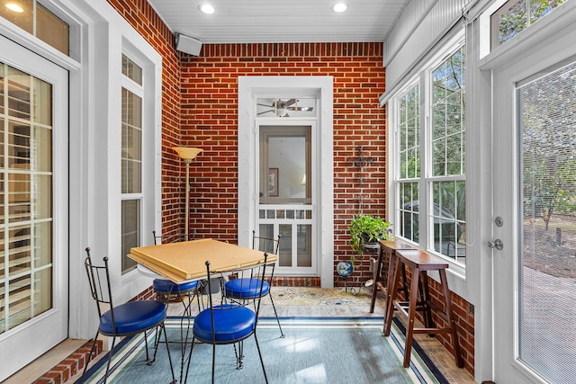 view of sunroom / solarium