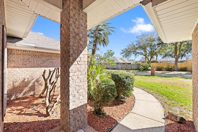 view of yard with fence