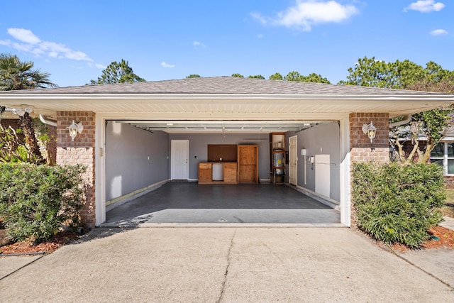 view of garage