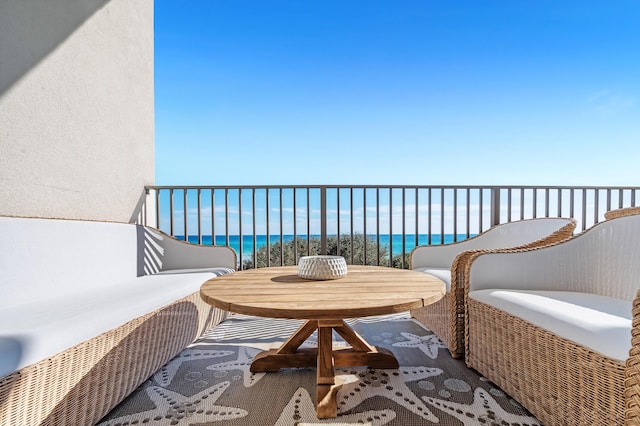 balcony with a water view