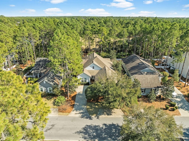 aerial view featuring a forest view