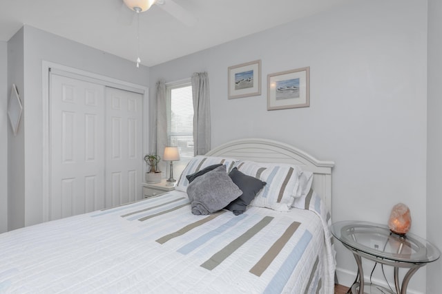 79 N 6th St, Santa Rosa Beach, FL 32459 - bedroom with a closet and a ceiling fan