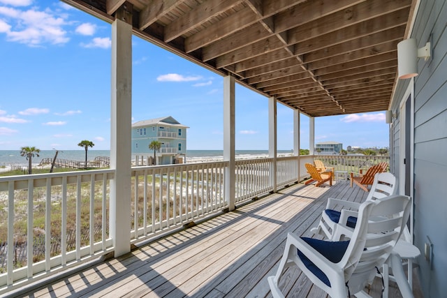 3625 Cape San Blas Rd, Cape San Blas, FL 32456 - wooden terrace with a water view
