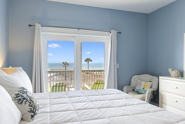 3625 Cape San Blas Rd, Cape San Blas, FL 32456 - bedroom featuring access to exterior, a view of the beach, and a water view