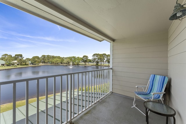 balcony with a water view