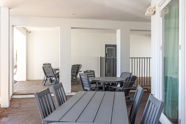 interior space featuring outdoor dining space