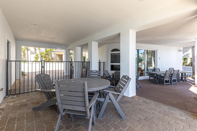 view of patio with outdoor dining space