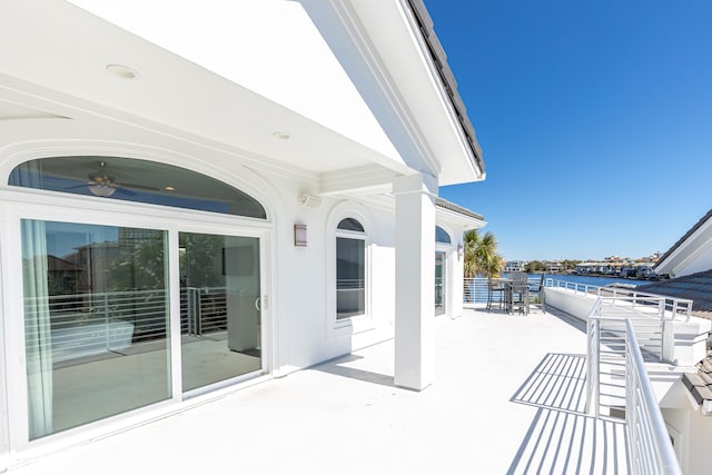 view of patio / terrace with a ceiling fan