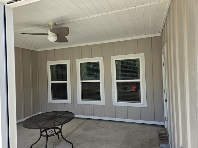 view of patio with ceiling fan