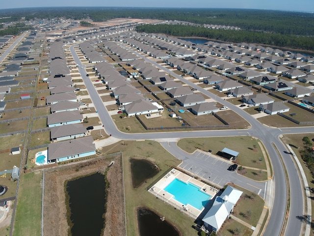 bird's eye view with a residential view