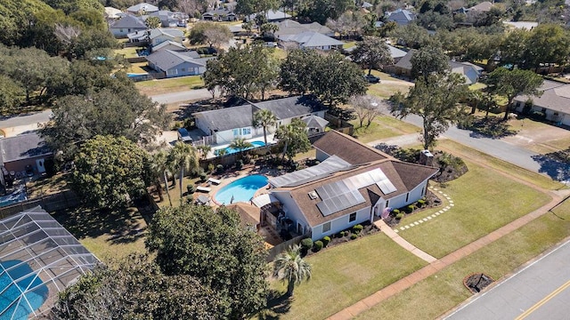 drone / aerial view with a residential view