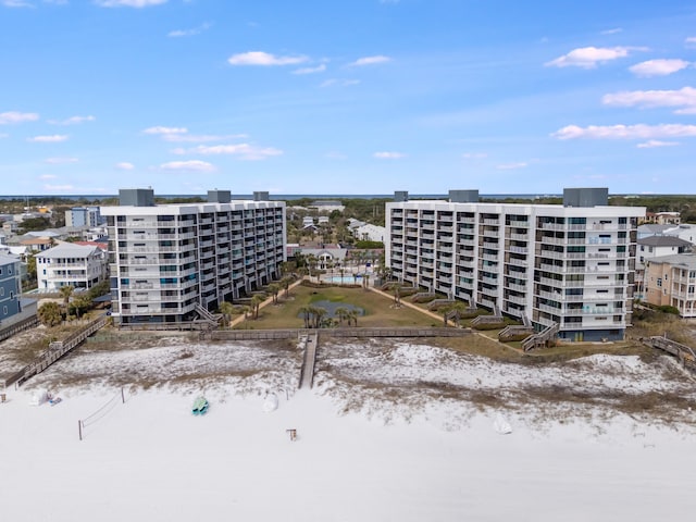 birds eye view of property featuring a city view