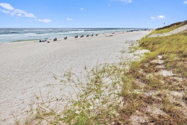 property view of water with a beach view