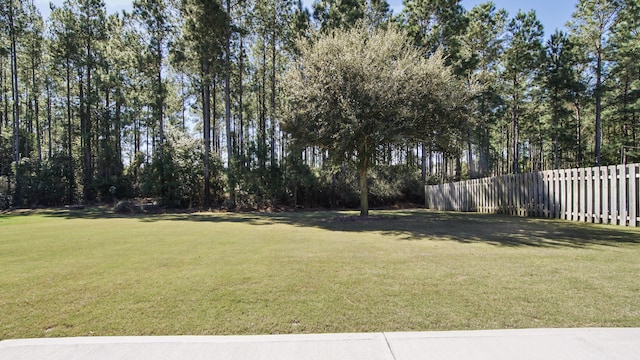 view of yard featuring fence