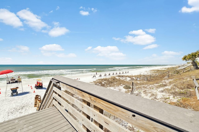 water view featuring a beach view