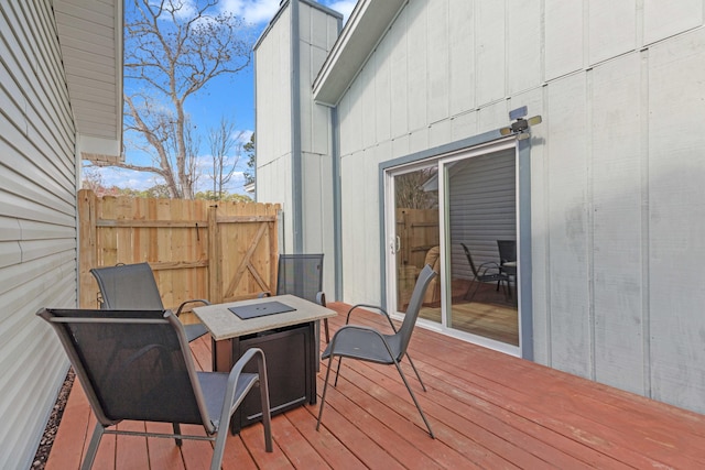 wooden terrace with fence