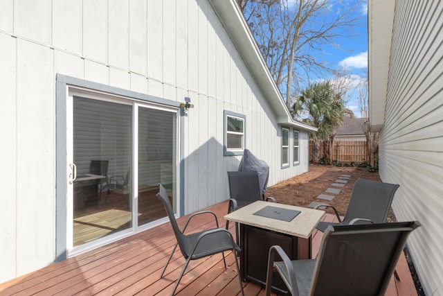 wooden terrace with fence