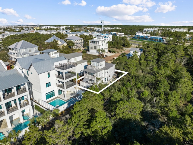 aerial view featuring a residential view