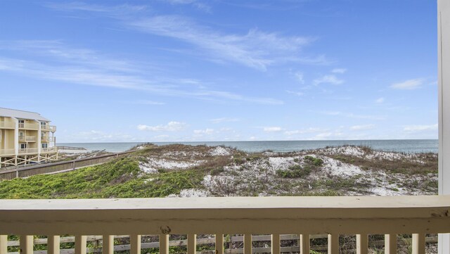 property view of water with a view of the beach