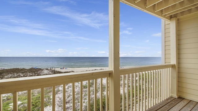 exterior space with a view of the beach