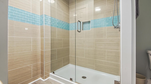 full bathroom featuring a stall shower