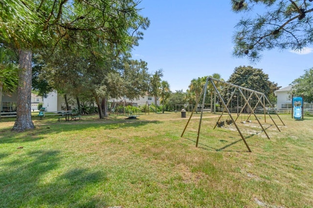 view of yard featuring playground community