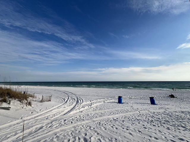 view of water feature featuring a view of the beach