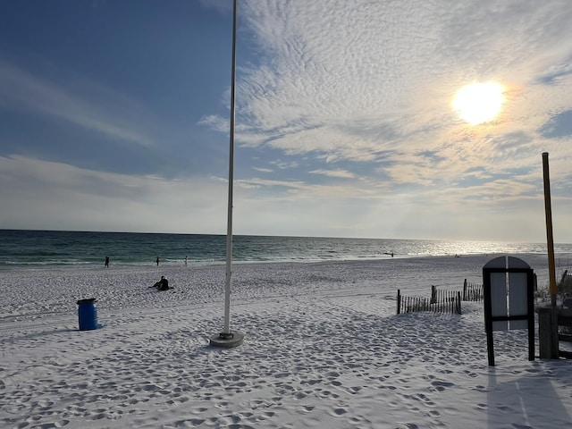 water view featuring a beach view