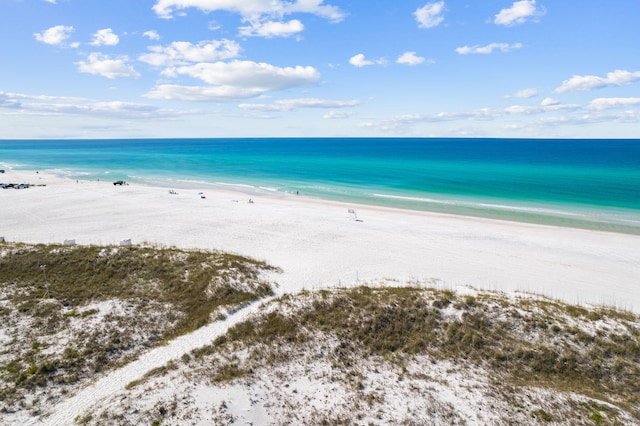 property view of water with a beach view