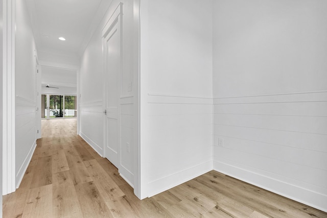 307 W Firethorn Cir Lot 42, Inlet Beach, FL 32461 - corridor with a decorative wall, light wood-style flooring, and recessed lighting