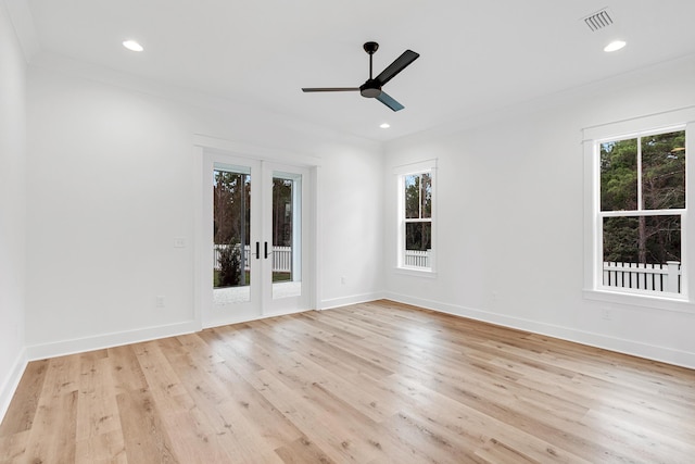 307 W Firethorn Cir Lot 42, Inlet Beach, FL 32461 - empty room with french doors, light wood-style flooring, baseboards, and visible vents