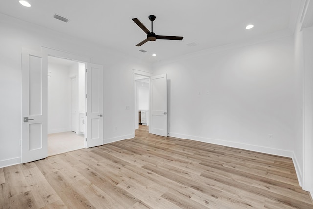 307 W Firethorn Cir Lot 42, Inlet Beach, FL 32461 - unfurnished bedroom with recessed lighting, ornamental molding, light wood-style floors, and visible vents