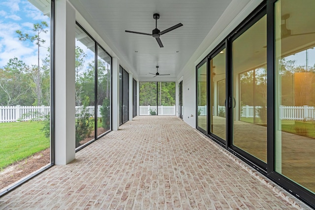 307 W Firethorn Cir Lot 42, Inlet Beach, FL 32461 - unfurnished sunroom featuring a ceiling fan