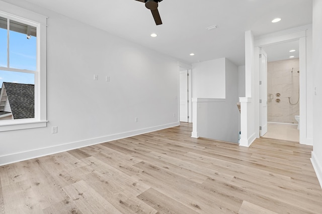 307 W Firethorn Cir Lot 42, Inlet Beach, FL 32461 - spare room with light wood finished floors, baseboards, recessed lighting, and a ceiling fan