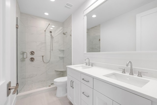 307 W Firethorn Cir Lot 42, Inlet Beach, FL 32461 - bathroom with visible vents, a sink, toilet, and a stall shower